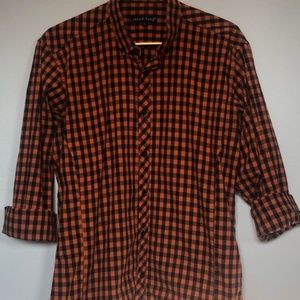 Large Men's Jared Lang Orange Blue Plaid Check